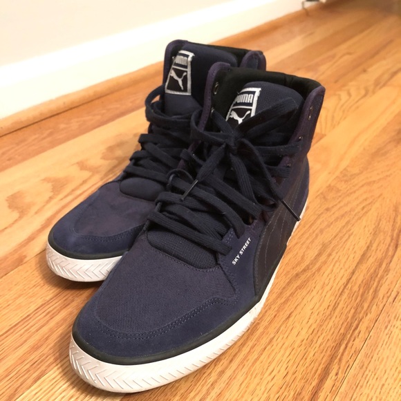 Puma Blue Suede Hight Tops - Picture 1 of 7